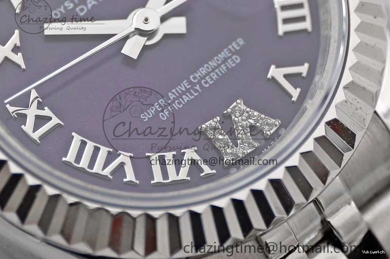 SS Bracelet 904L Dial Steel Best Roman Edition President NH05 TWF on Markers Purple DateJust 28 1:1 Lady 0331